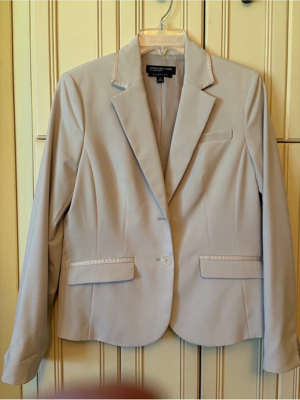 Jones New York Single-Button Blazer-Khaki  /Beige Size 6